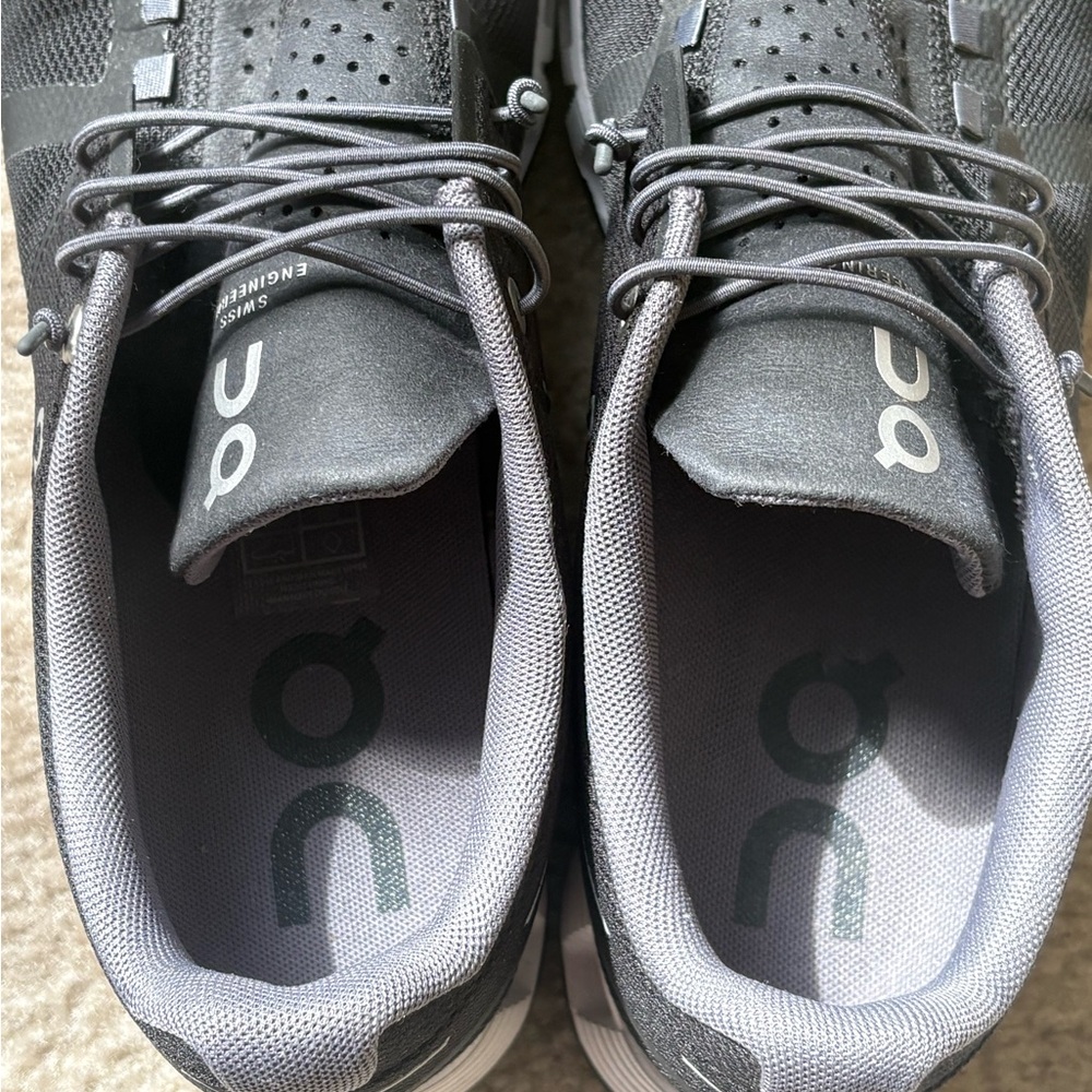 On Running Women's Black and White Cloud Sneakers - Picture 7 of 8